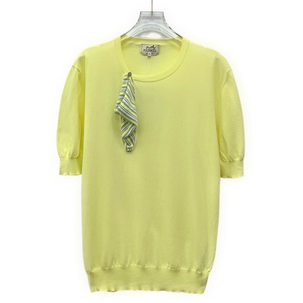 Hermes Hermes Yellow Stripe Cotton Short Sleeve Knit Sweatshirt Size M / US 6-8 / IT 42-44 - 1 Thumbnail