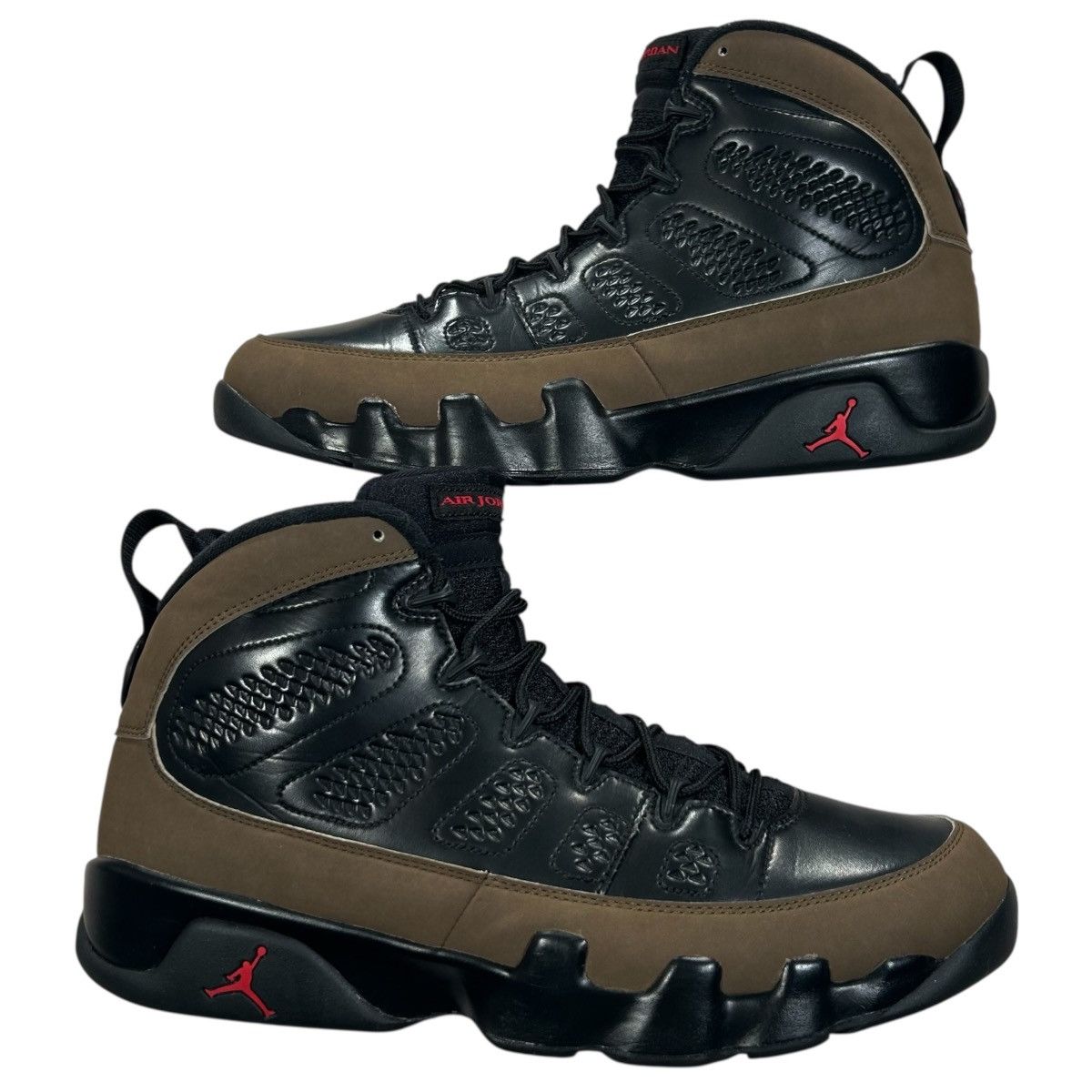 Jordan Brand Air Jordan 9 Retro Olive Black Varsity Red 2012 Sneakers Size US 11 / EU 44 - 2 Thumbnail