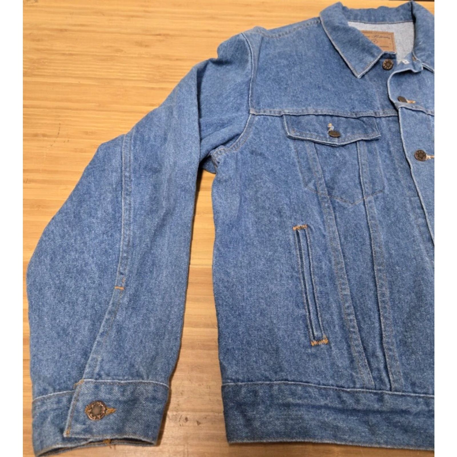 Vintage VINTAGE Three Rivers Denim Jeans Jacket Mens M Blue Denim Jacket 90s Trucker Button Up Casual Size US 31 - 4 Thumbnail