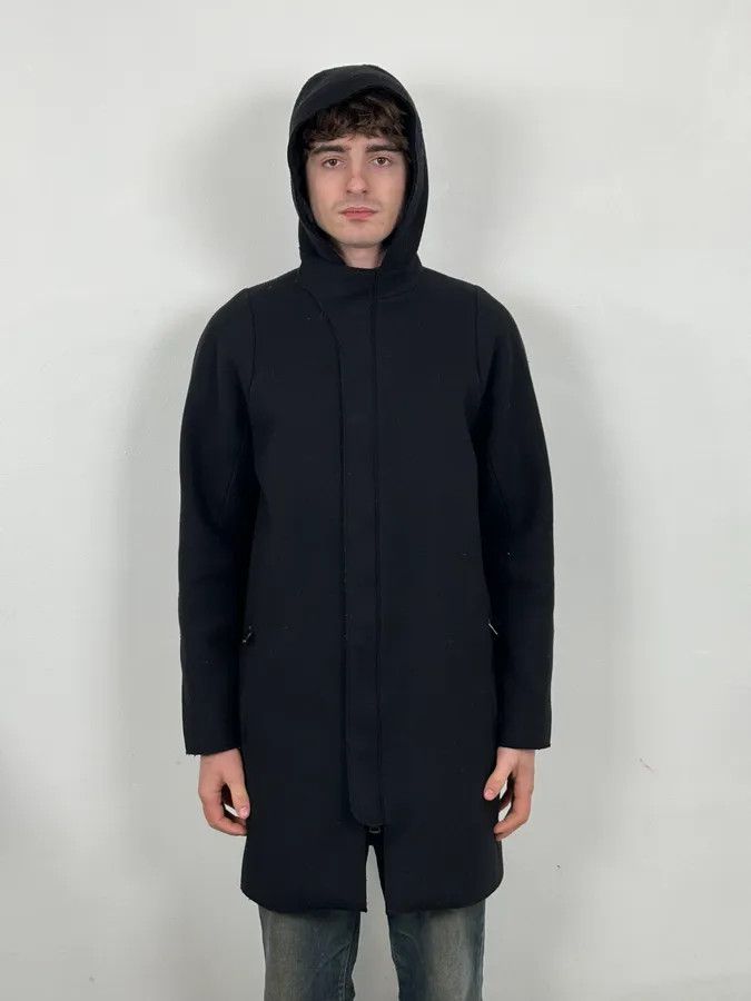 Acne Studios Acne Studios Black Spy Hooded Wool Trench Coat Size US M / EU 48-50 / 2 - 2 Thumbnail