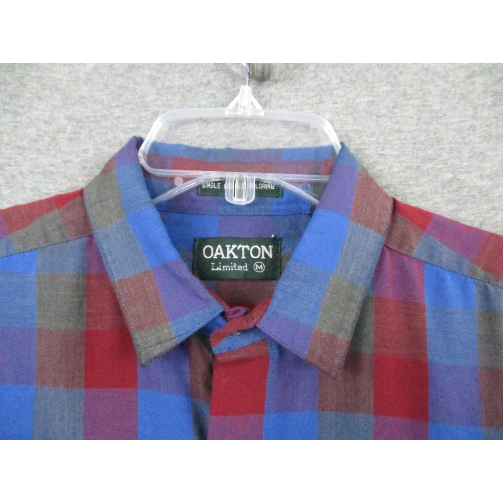Vintage VINTAGE Oakton Limited Shirt Men Distressed 80s Medium Blue Plaid Cotton Heavyweight Twill Button-Up Long Sleeve Casual Hipster Grunge 80s 90s Mens Size US M / EU 48-50 / 2 - 3 Thumbnail