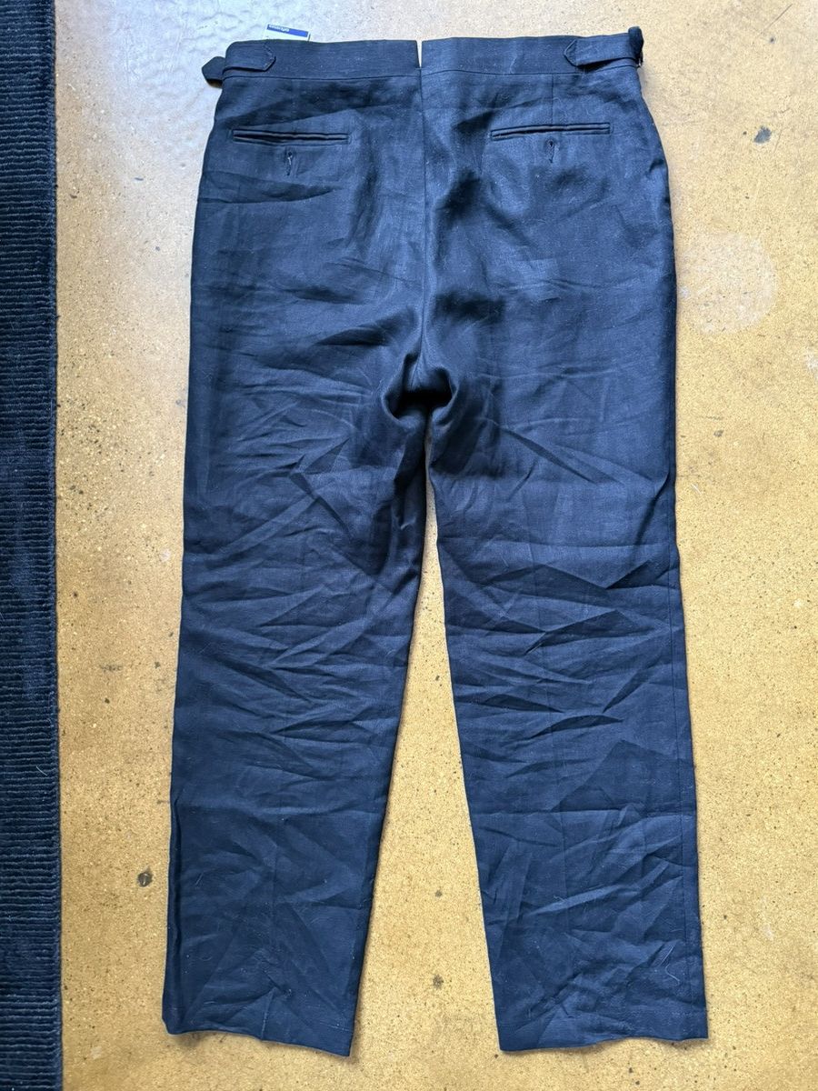 Stoffa Stoffa Black Linen Single Pleat Pants Size US 32 / EU 48 - 3 Thumbnail