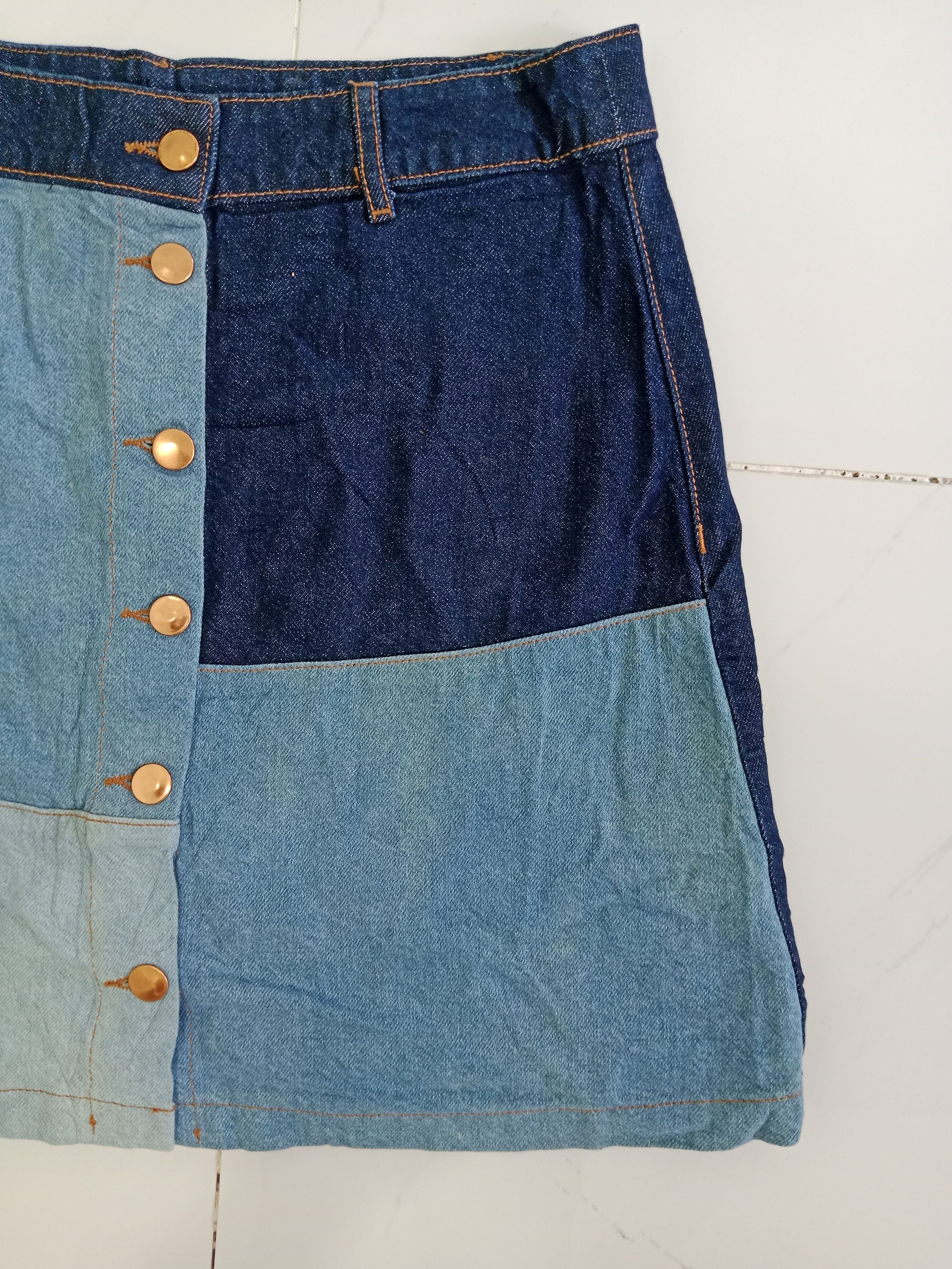 H&M Divided H&M Denim Skirts Patchwork Style Size 31" - 7 Thumbnail