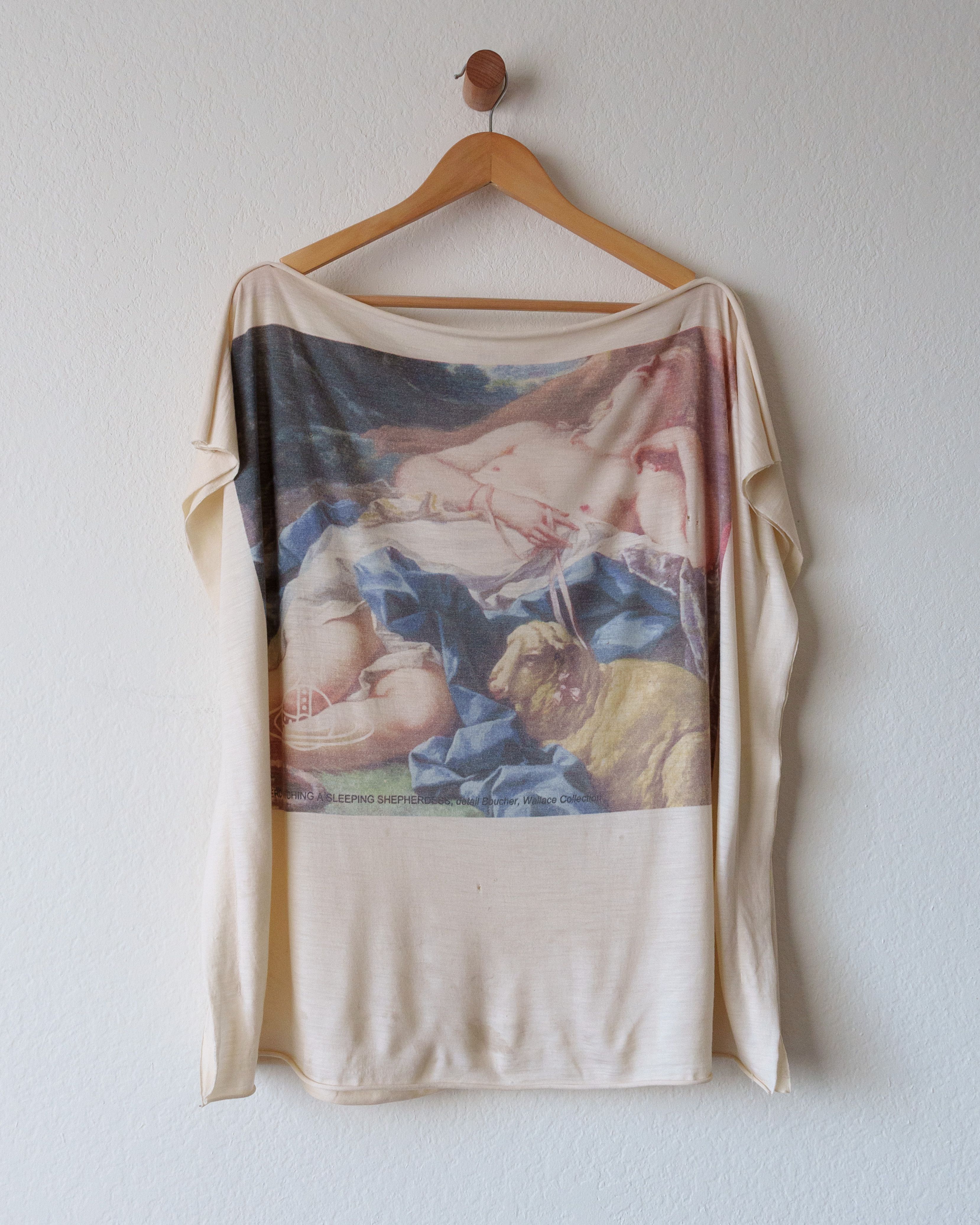 Pre-owned Archival Clothing X Vintage 1990s Vivienne Westwood Sleeping Shepherdess Art T Shirt In Cream