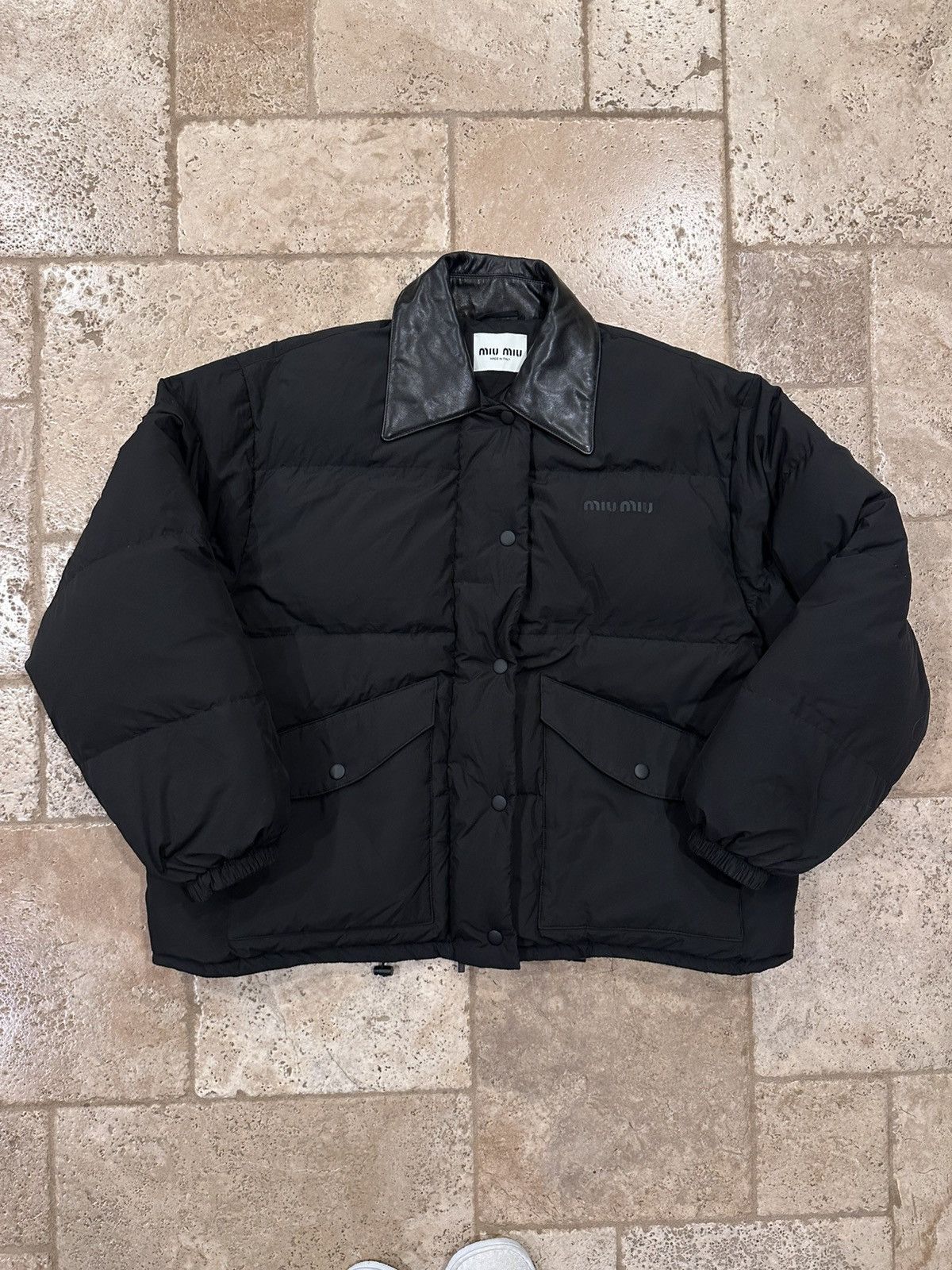 Miu Miu Miu Miu Technical Ponge Cropped Down Puffer Padded Jacket Size US L / EU 52-54 / 3 - 9 Thumbnail