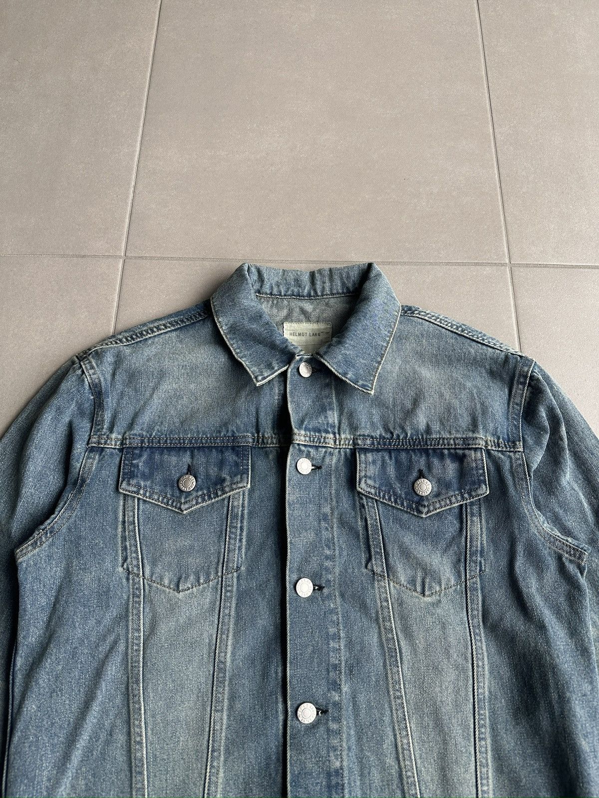 Helmut Lang Helmut Lang Circa 2000’s vintage sanded denim trucker jacket Size US M / EU 48-50 / 2 - 2 Thumbnail