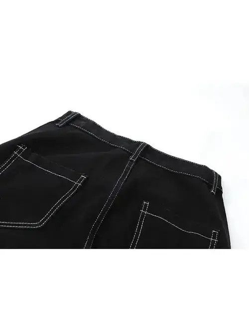 Japanese Brand Black Cargo Carpenter Denim Jeans Size US 32 / EU 48 - 3 Thumbnail