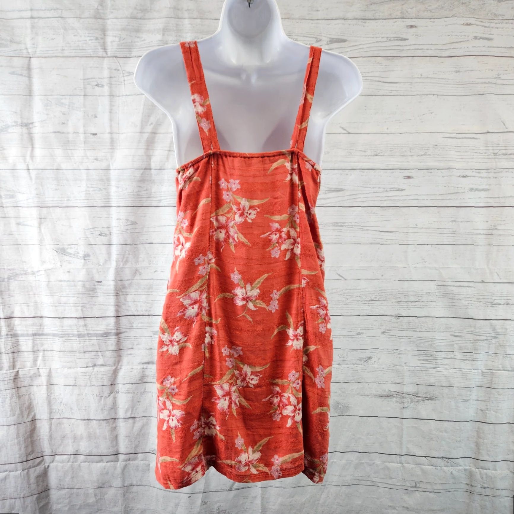 American Eagle Outfitters VINTAGE American Eagle Womens Wrap Dress XS Red/Orange Floral Sleeveless Size XS / US 0-2 / IT 36-38 - 3 Thumbnail
