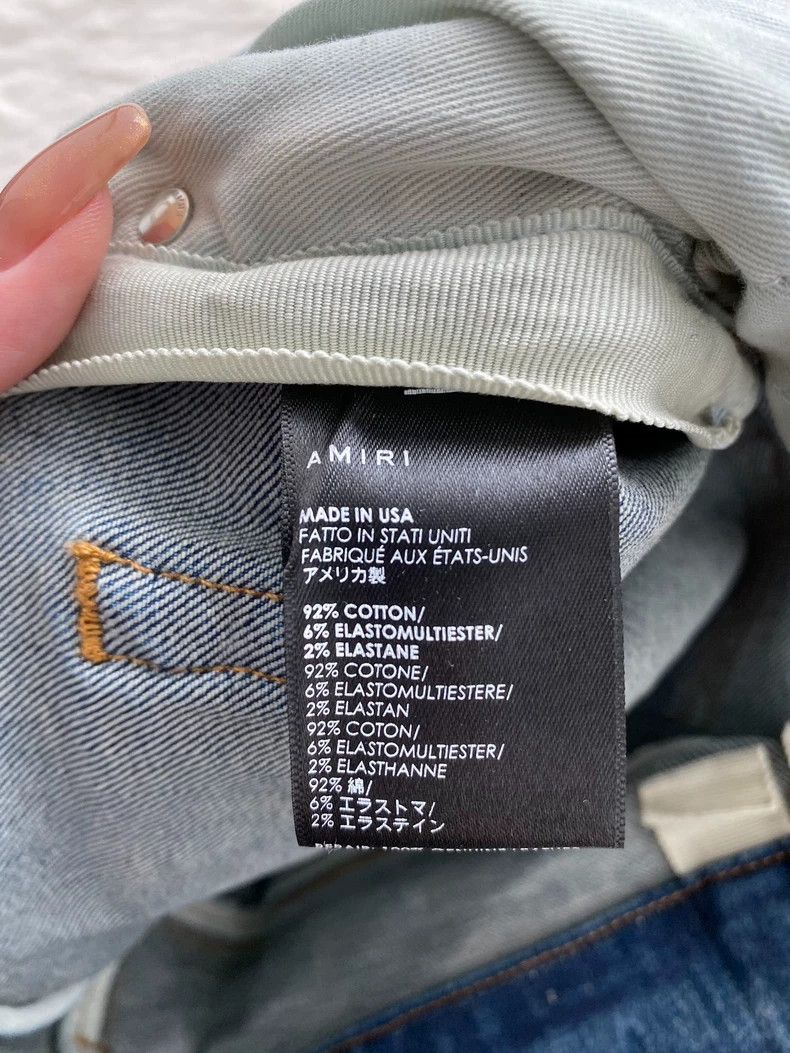 Amiri Amiri Washed Blue Diamond Pattern Patchwork Jean Size US 32 / EU 48 - 4 Thumbnail