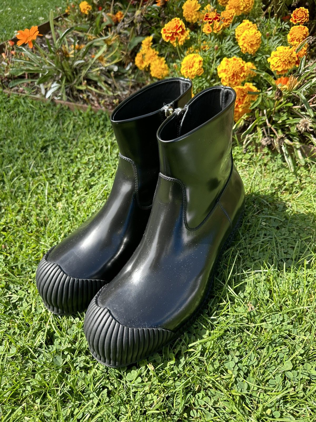 Calvin Klein 205W39NYC Black Patent Deicine Boots