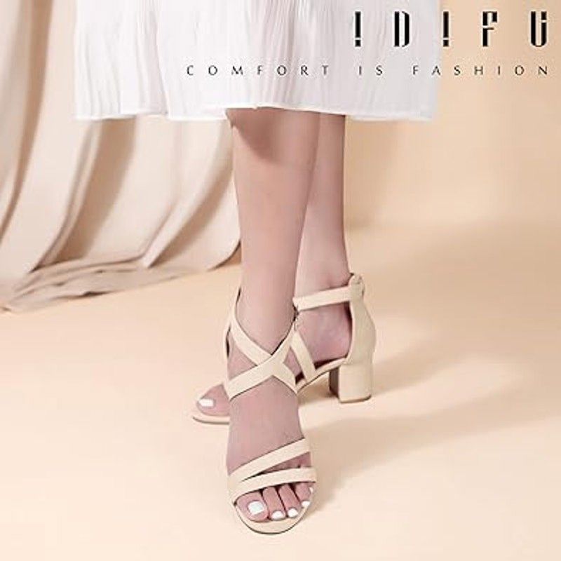 Other idifu Womens 9.5 Pink Tan Open Toe Block Heel Sandals Size US 9.5 / IT 39.5 - 5 Thumbnail