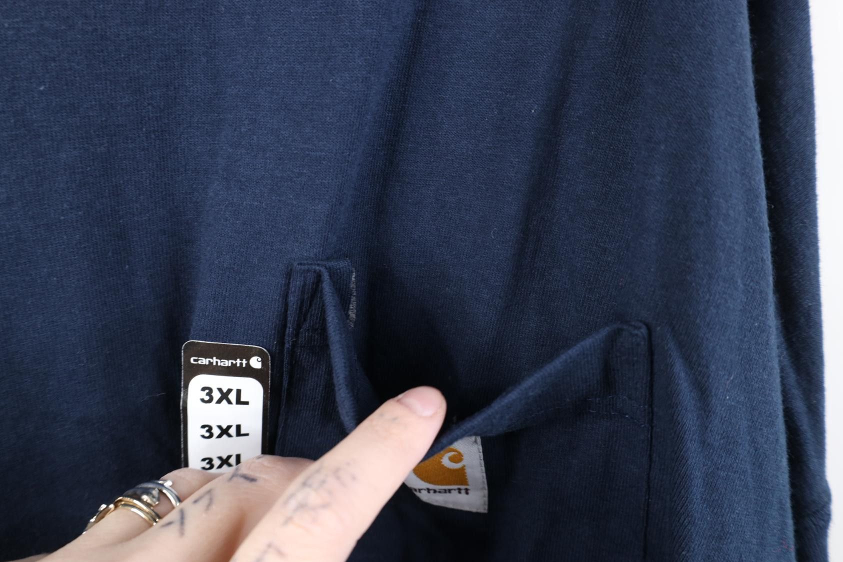 Carhartt Deadstock Vintage Y2K Carhartt Long Sleeve Pocket T-Shirt Size US XXL / EU 58 / 5 - 8 Thumbnail