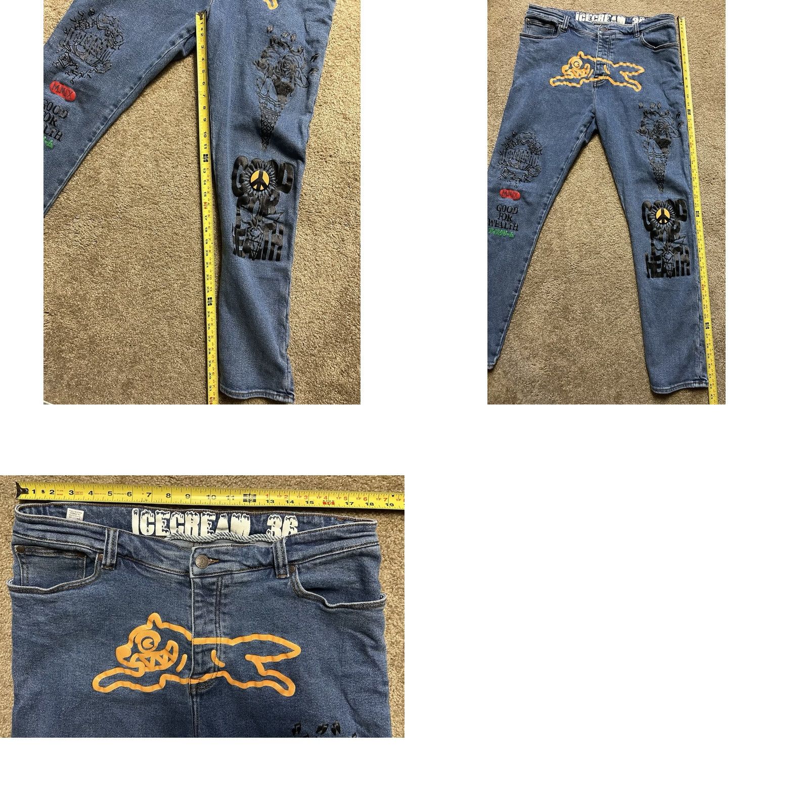 Billionaire Boys Club VINTAGE Billionaire Boys Club ICECREAM STACKS JEAN Black 36 Waist Denim 31 Inseam 5-Pocket Tapered Men's Jeans Size US 36 / EU 52 - 9 Thumbnail