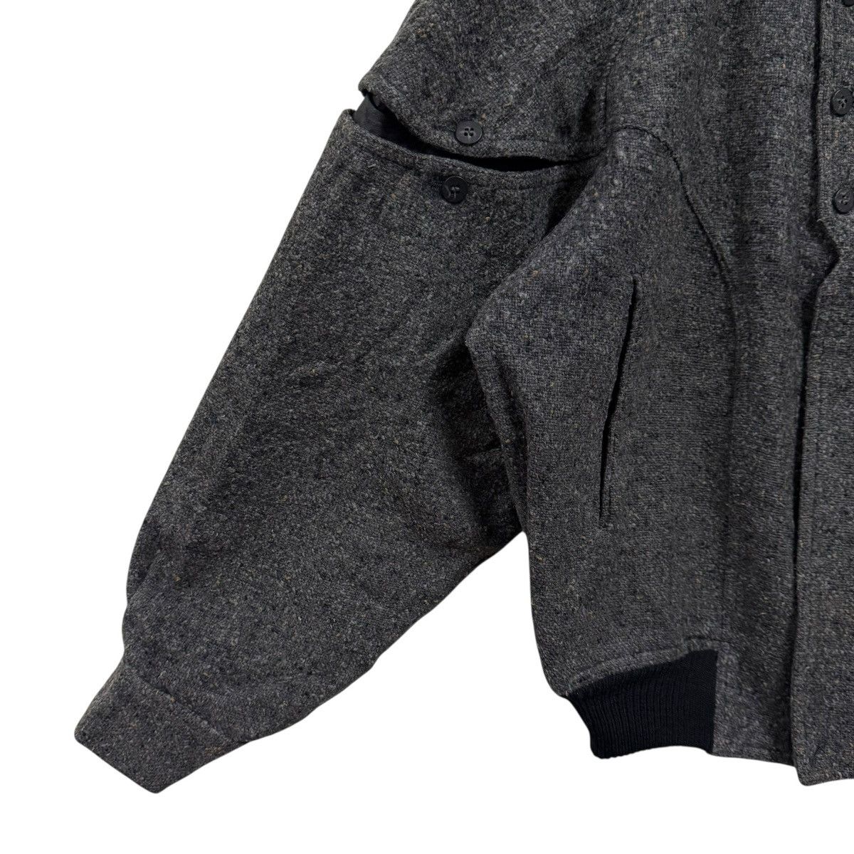 Tete Homme Vtg 90s TETE HOMME Katoh Kazutaka Wool Bomber Jacket Size US XL / EU 56 / 4 - 7 Thumbnail