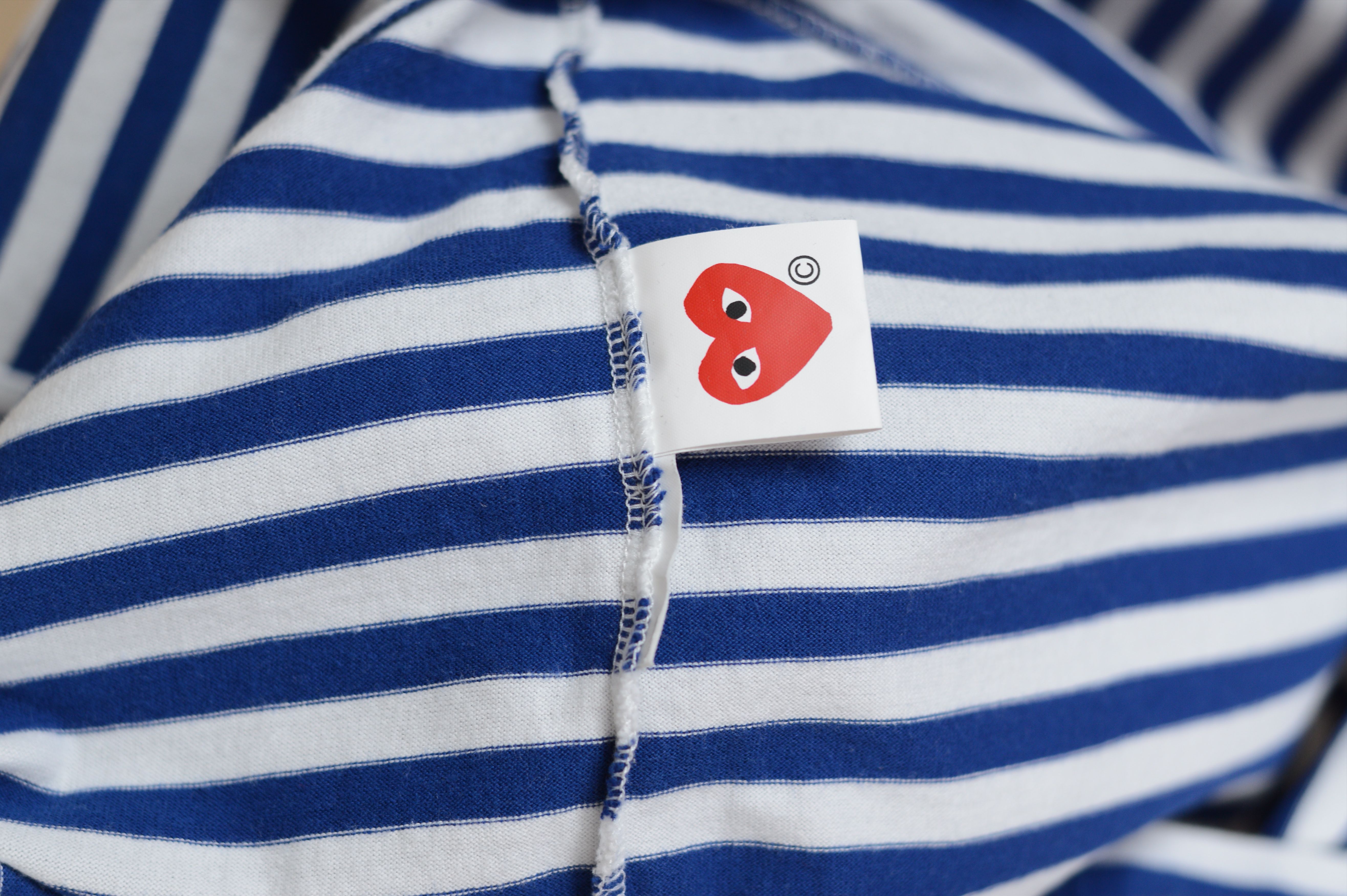 Comme des Garcons × Comme des Garcons PLAY CDG Play Striped Heart Logo Long Sleeve Tee Size M / US 6-8 / IT 42-44 - 7 Thumbnail