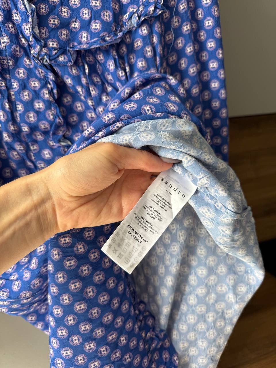 Sandro SANDRO Rosalie Dress Womens (EU) 42 Sheer Lined Long Sleeve Size M / US 6-8 / IT 42-44 - 4 Thumbnail