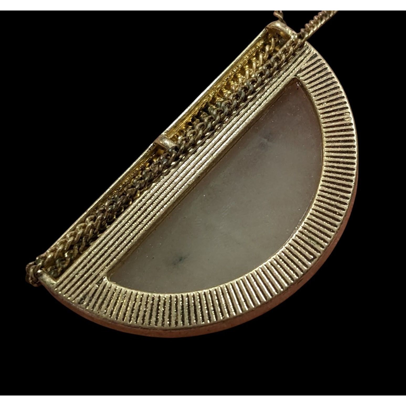 Other Geometric Rutilated Quartz Half Circle Pendant Necklace Size ONE SIZE - 5 Thumbnail