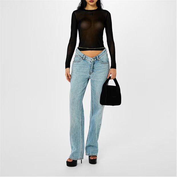 Alexander Wang o1g2r1mq0824 Nameplate V Front Demin Jean in Denim Blue Size 27" / US 4 / IT 40 - 6 Thumbnail