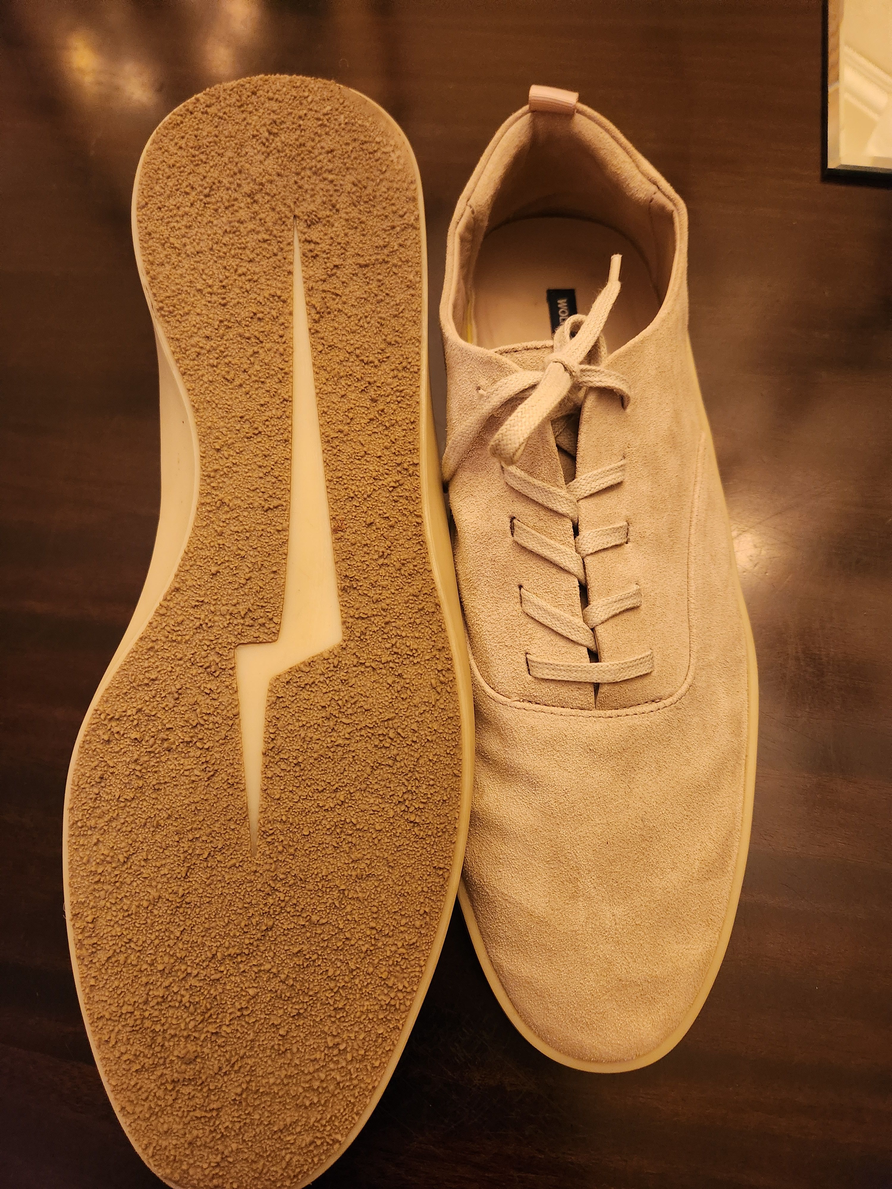 Wolf & Shepherd Men's Beige Lace-up Sneakers Size US 12 / EU 45 - 3 Thumbnail
