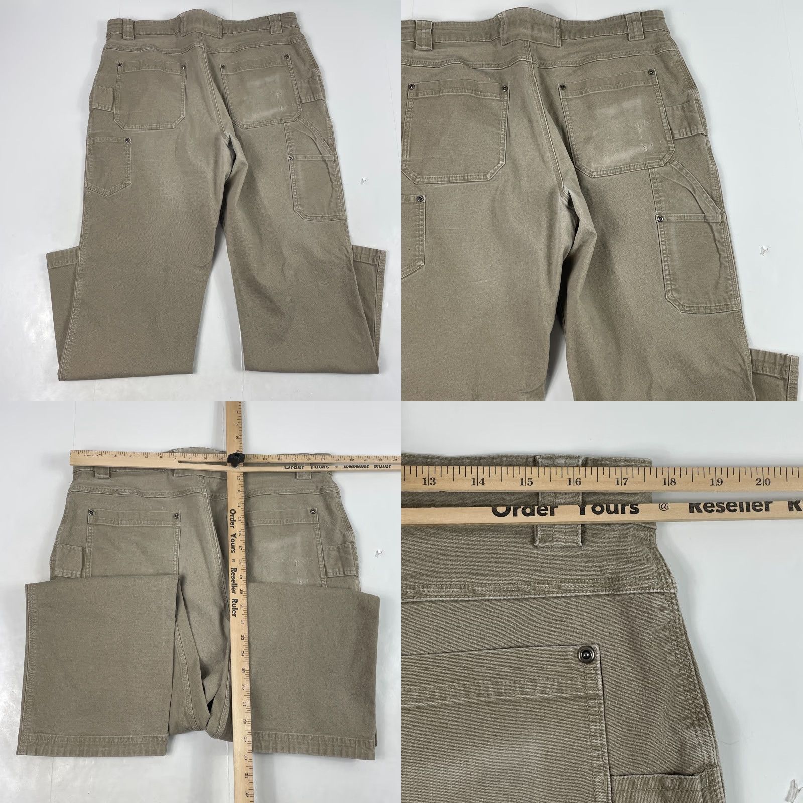 Vintage Duluth Pants Mens 38 x 32 Beige Flex Fire Hose Canvas Carpenter Relaxed Workwear Jeans Cargo style/Carpenter Casual Workwear Mens Beige 38x32 Size US 38 / EU 54 - 8 Thumbnail