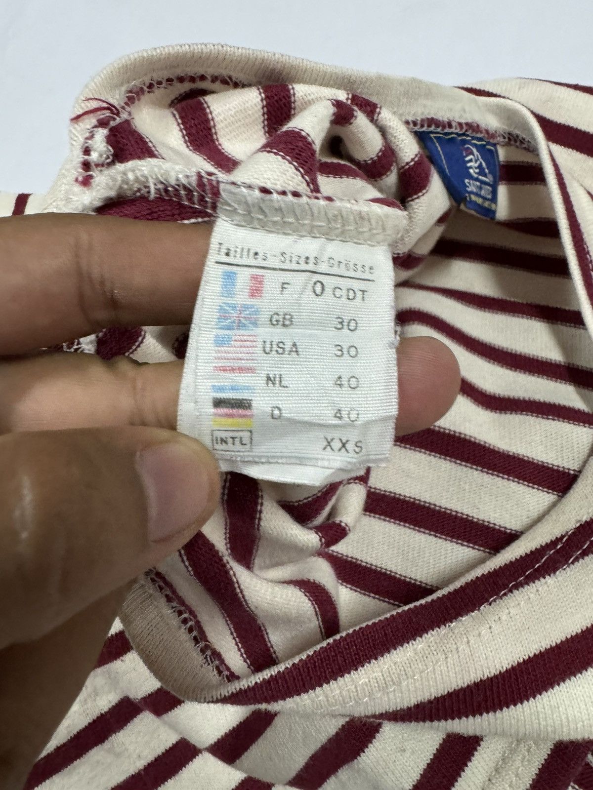 Vintage Vtg🔥Saint James Boat Neck Heavy Cotton Made In France Size US XXS / EU 40 - 14 Thumbnail