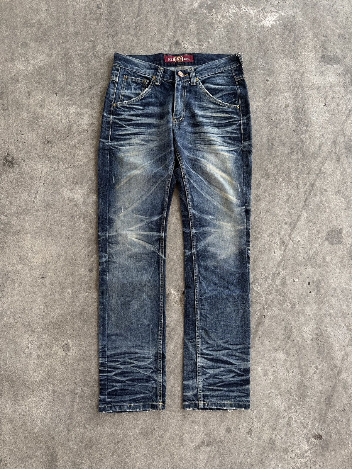 Japanese Brand Kello Distressed Fading Jeans lgb ifsix wasnine style Size US 32 / EU 48 - 1 Thumbnail