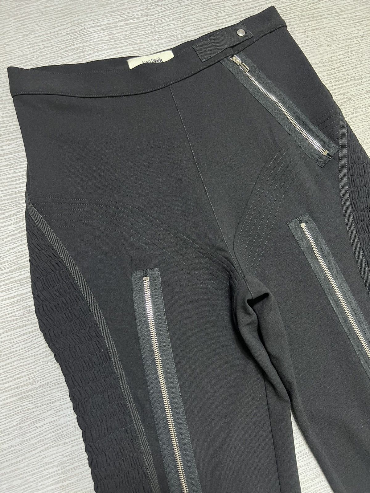 Jean Paul Gaultier Jean Paul Gaultier - Zip Embellished Side Ruffle Leggings Size 28" / US 6 / IT 42 - 6 Thumbnail