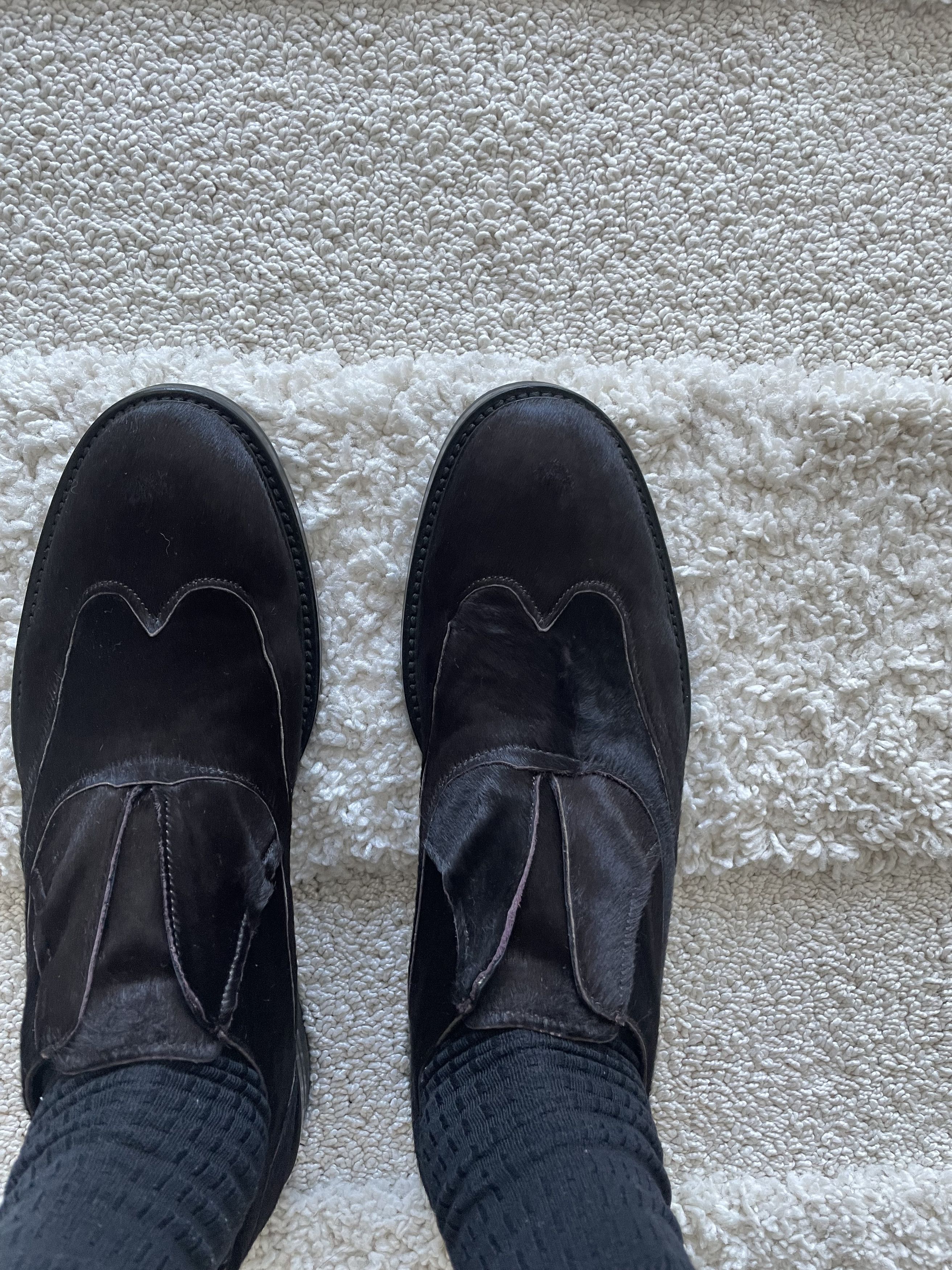 image of Paul Smith Pony Hair Oxfords Shoes in Dark Brown, Men's (Size 11)