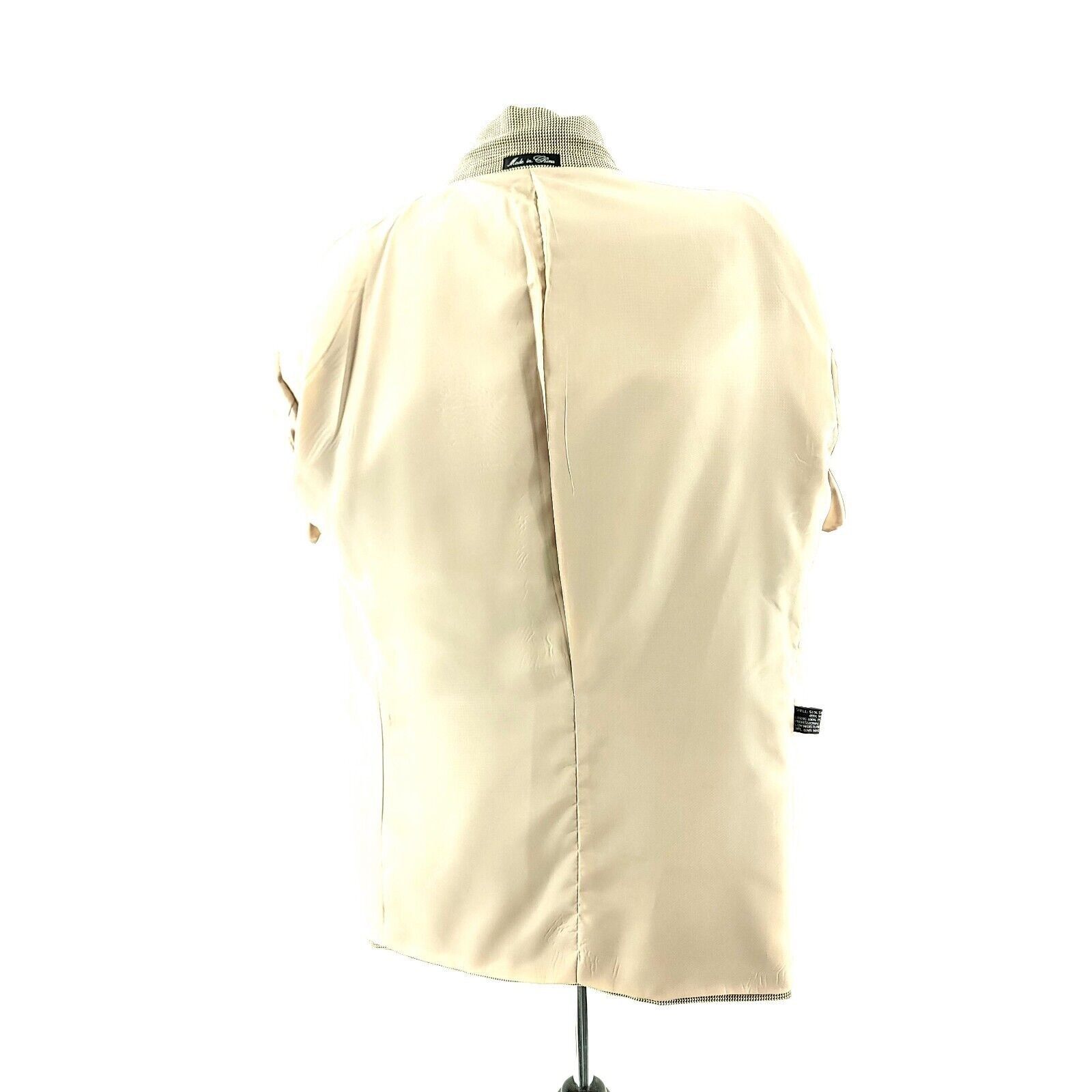 Adolfo Dominguez Adolfo Silk Wool 3 Button Sport Coat 44R Black Tan Nailshead Size 44R - 12 Thumbnail