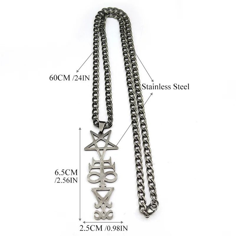 Jewelry Witchcraft Sigil Church Of Satan Pentagram Pendant Talisman Size ONE SIZE - 5 Thumbnail