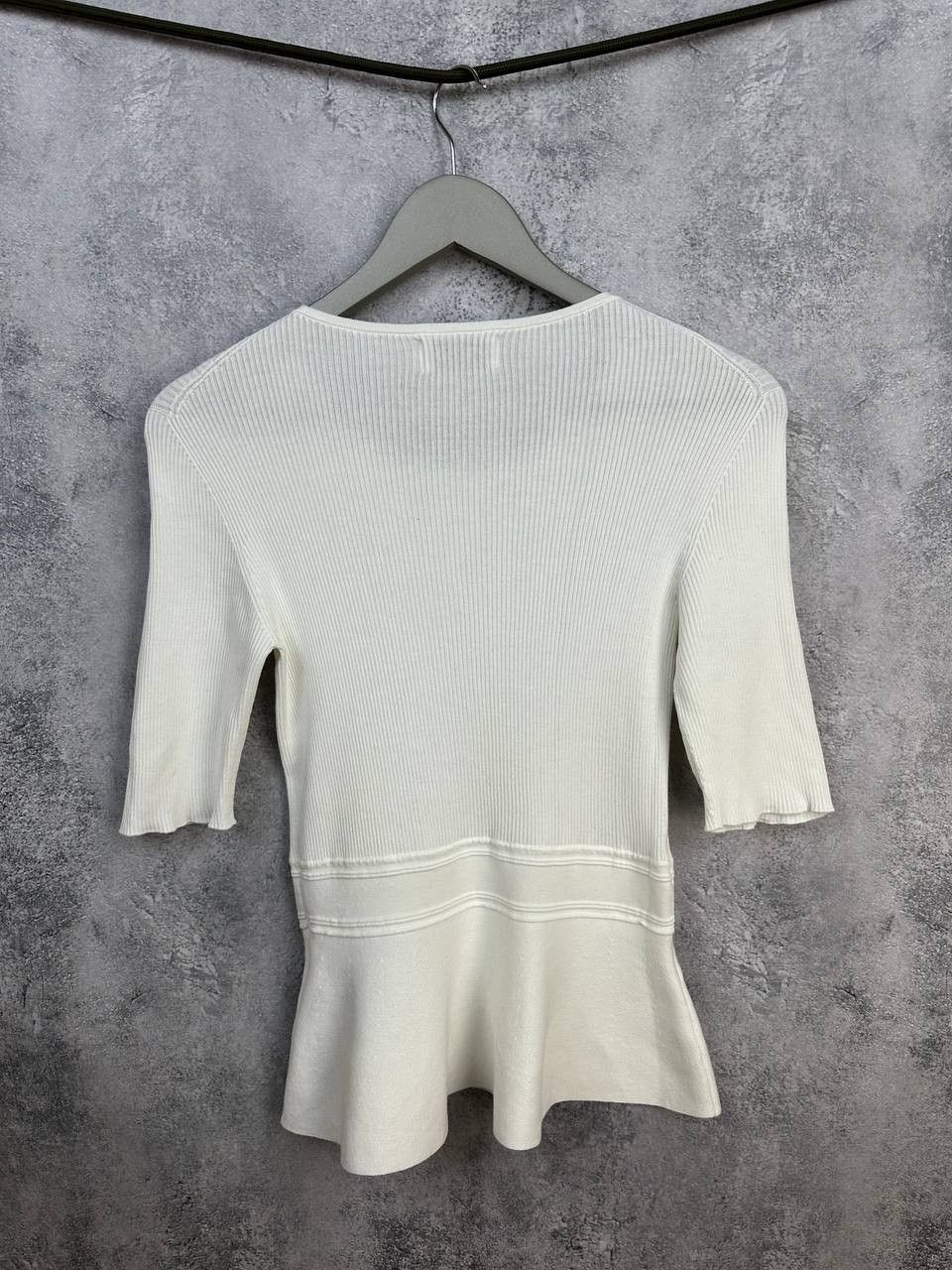Other Falconeri Ribbed Knit Peplum Top 3/4 Sleeve Luxury Size M / US 6-8 / IT 42-44 - 3 Thumbnail