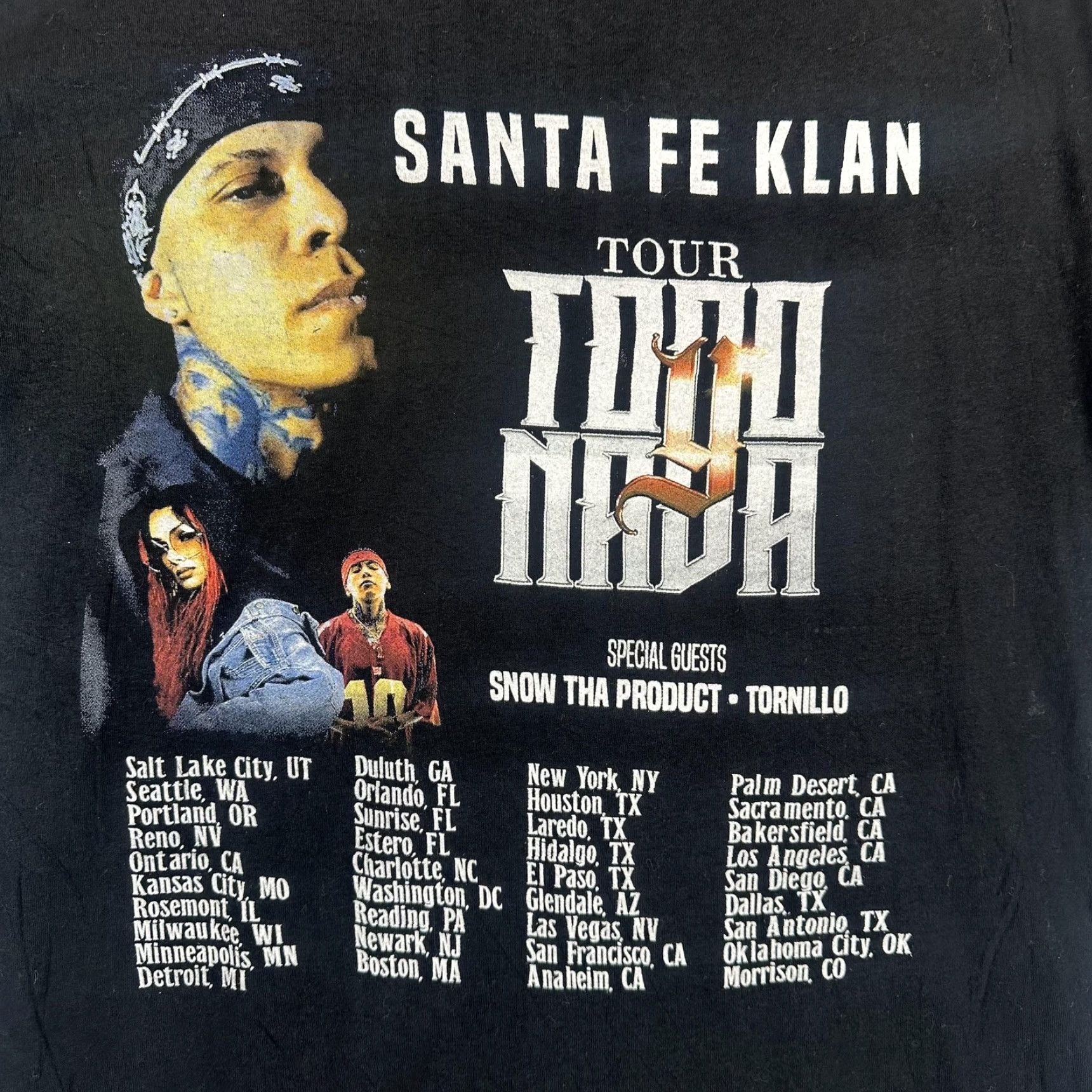 Glanshirt Santa Fe Klan Shirt Mens Extra Large Black Todo o Nada Tour Concert Hip Hop Tee Size US M / EU 48-50 / 2 - 6 Thumbnail