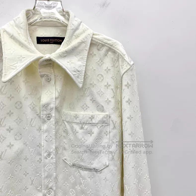 Louis Vuitton Louis Vuitton 22 beige logo presbyopic full-print lapel si Size US XL / EU 56 / 4 - 3 Thumbnail