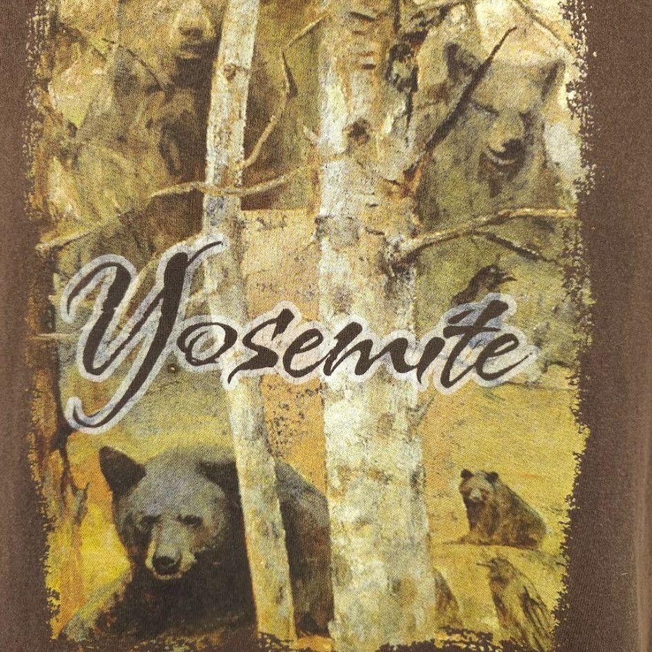 Gildan Yosemite National Park T Shirt Mens Size Medium Brown Black Bears Nature Animal Tee Size US M / EU 48-50 / 2 - 3 Thumbnail
