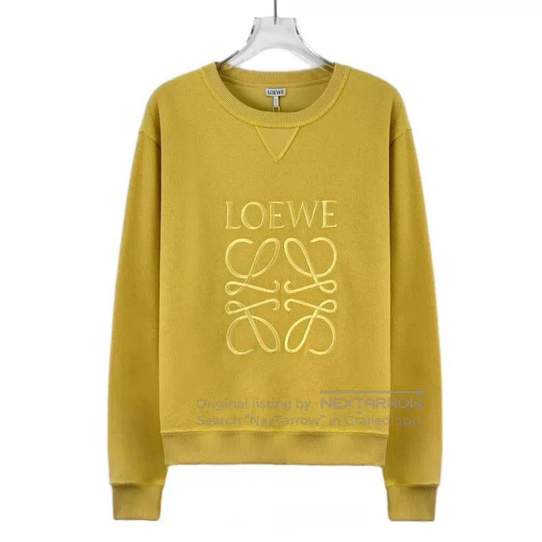 Loewe Loewe Yellow logo embroidered cotton round neck long sleev Size S / US 4 / IT 40 - 1 Thumbnail