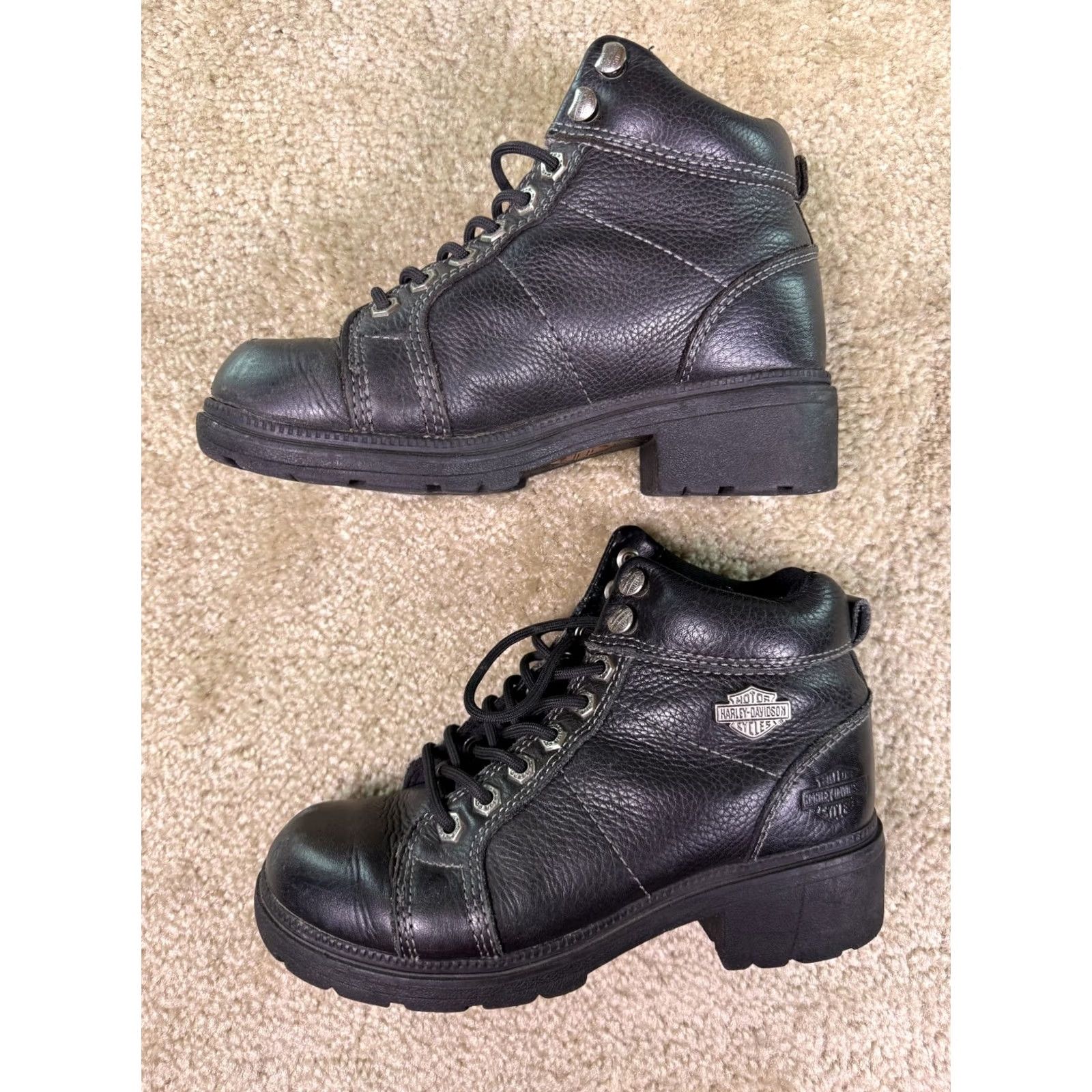 Harley Davidson Harley-Davidson Women's Tyler Chukka Boots Black Leather Size 6 M D84280 Size US 6 / IT 36 - 4 Thumbnail