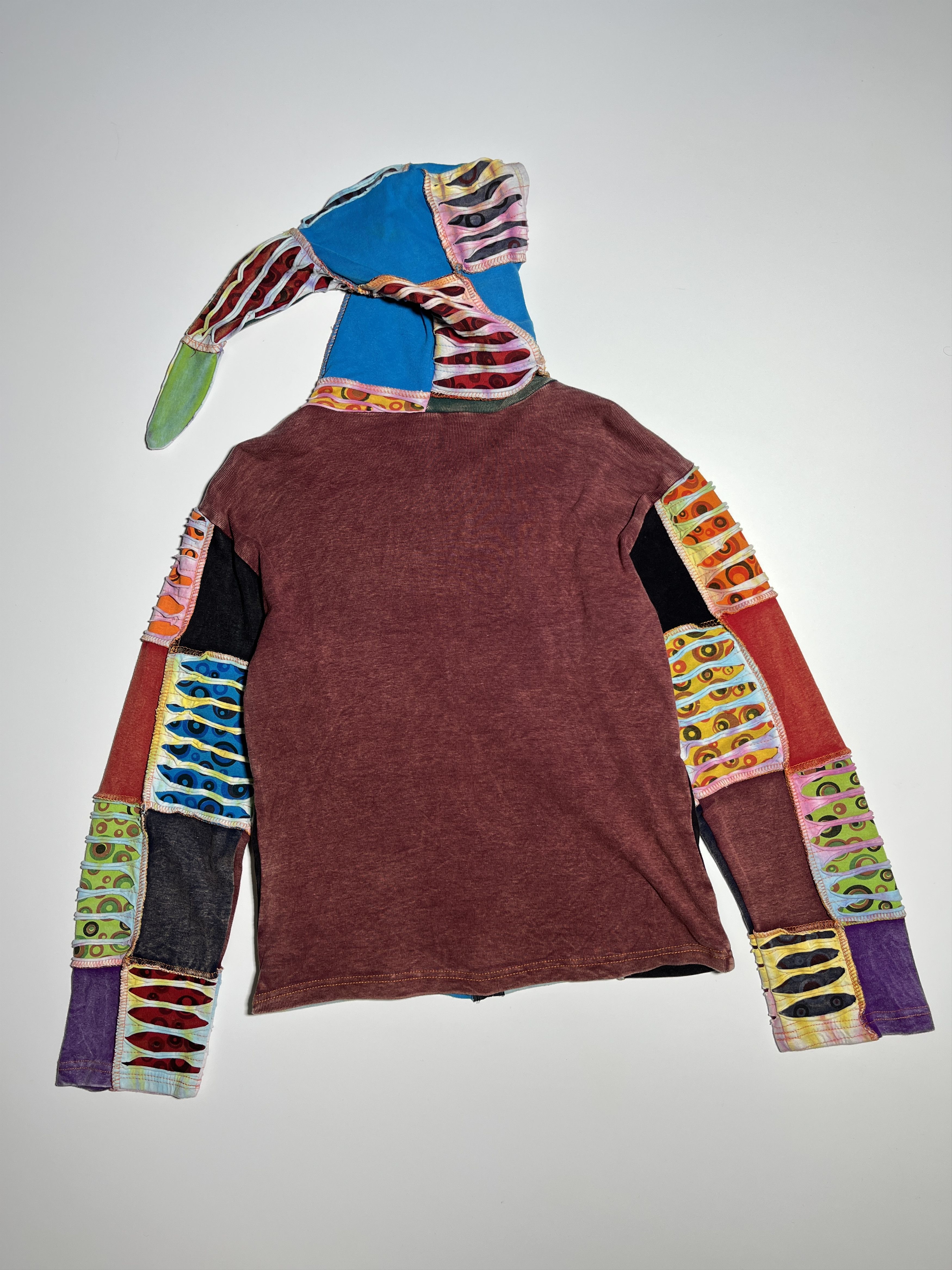 Vintage Vintage Women's Patchwork Nepal Hippie Zip Hoodie Size S / US 4 / IT 40 - 2 Thumbnail