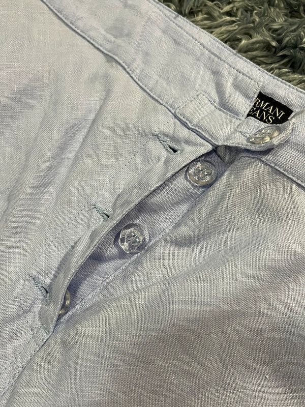 Armani Armani Jeans Linen Baby Blue Midi Skirt Size 30" / US 8 / IT 44 - 4 Thumbnail