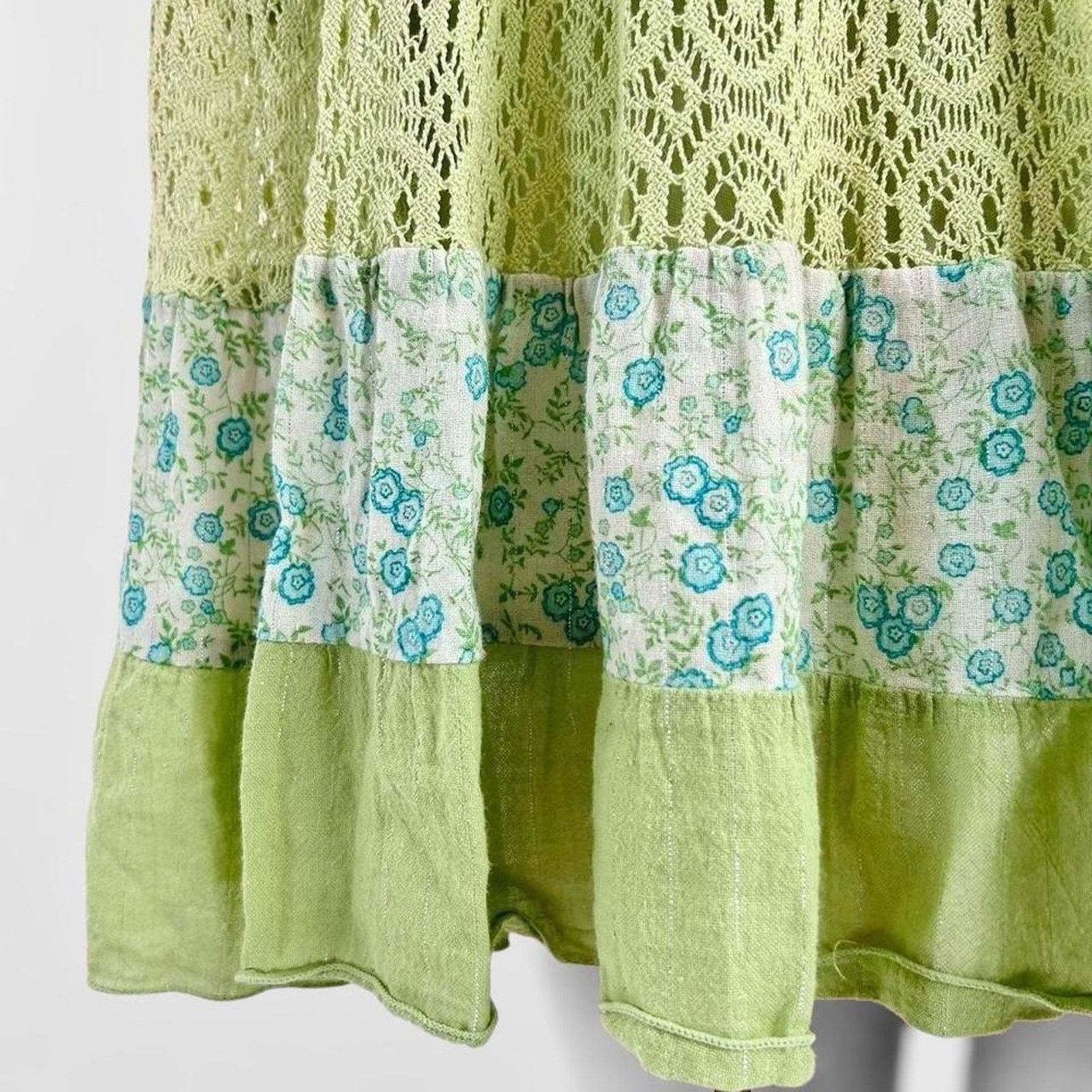 Other green y2k boho hippie tiered festival skirt Size 28" / US 6 / IT 42 - 3 Thumbnail