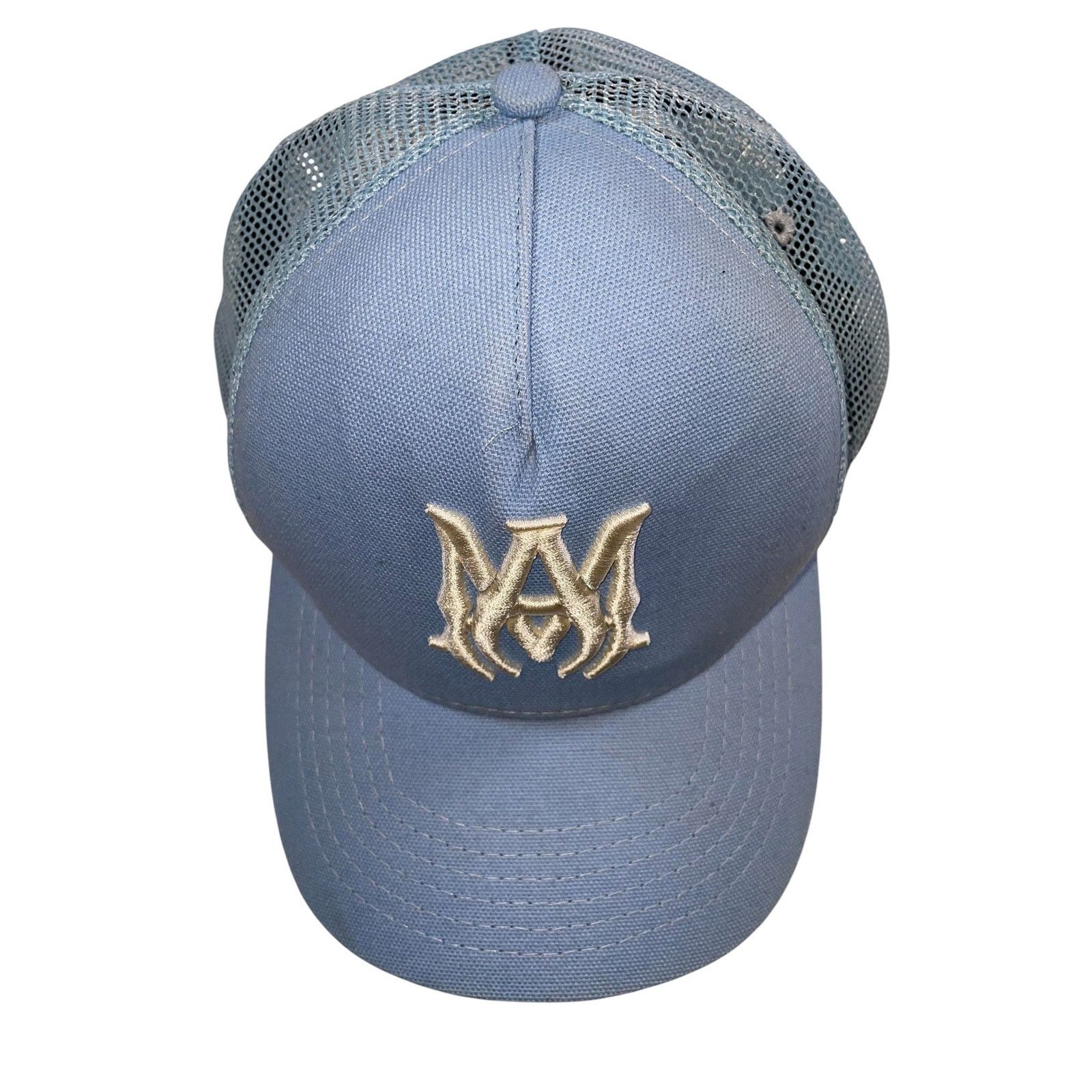Amiri Amiri MA Logo Baby Blue & Cream Hat Size ONE SIZE - 4 Thumbnail