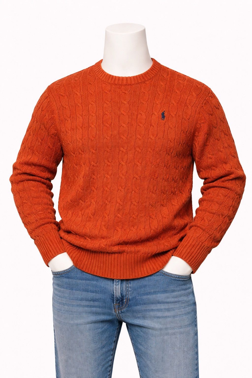Polo Ralph Lauren Polo Ralph Lauren Cable Knit Sweater Orange Size XL Size US XL / EU 56 / 4 - 1 Thumbnail