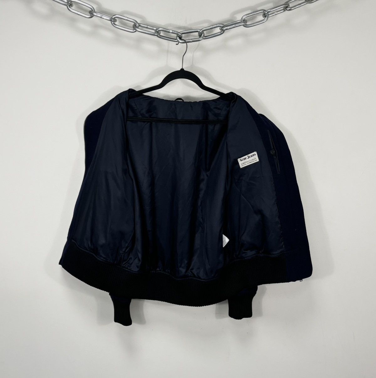 Acne Studios Acne Studios AW07 Vintage Men’s Navy Blue Wool Bomber Jacket Size US M / EU 48-50 / 2 - 3 Thumbnail