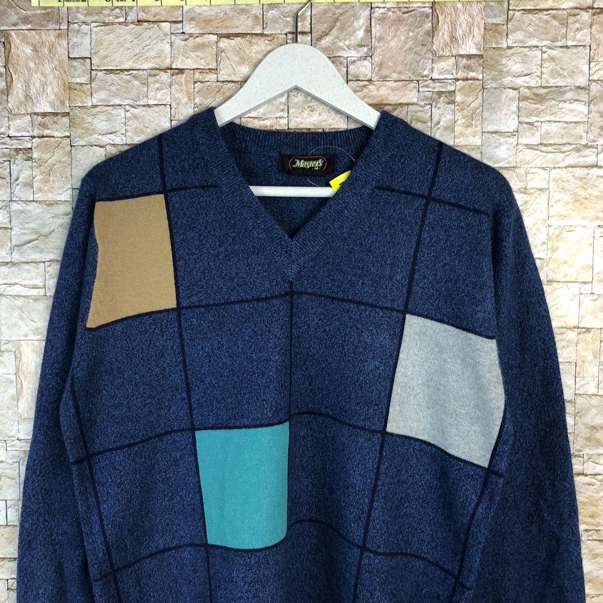 The Masters Masters japan Blue checkered sweatshirt Knitwear #A849 Size US M / EU 48-50 / 2 - 5 Thumbnail