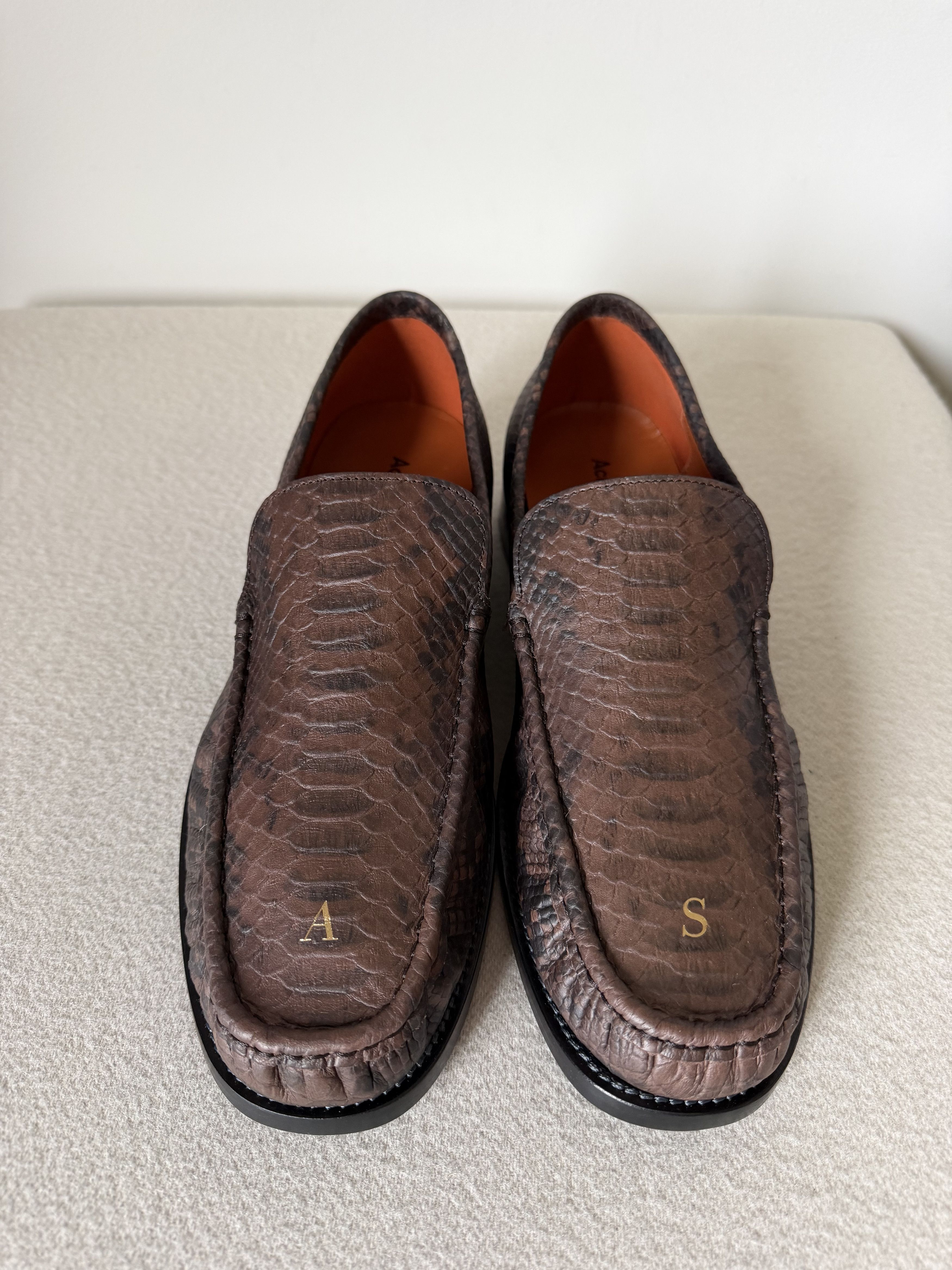 Acne Studios Acne Studios Light Hiss Embossed Snakeskin Loafers Size US 10 / EU 43 - 4 Thumbnail