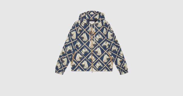 Gucci o1mt1gz0725 Equestrian Print Hooded Jacket in Multicolor Size US L / EU 52-54 / 3 - 2 Thumbnail