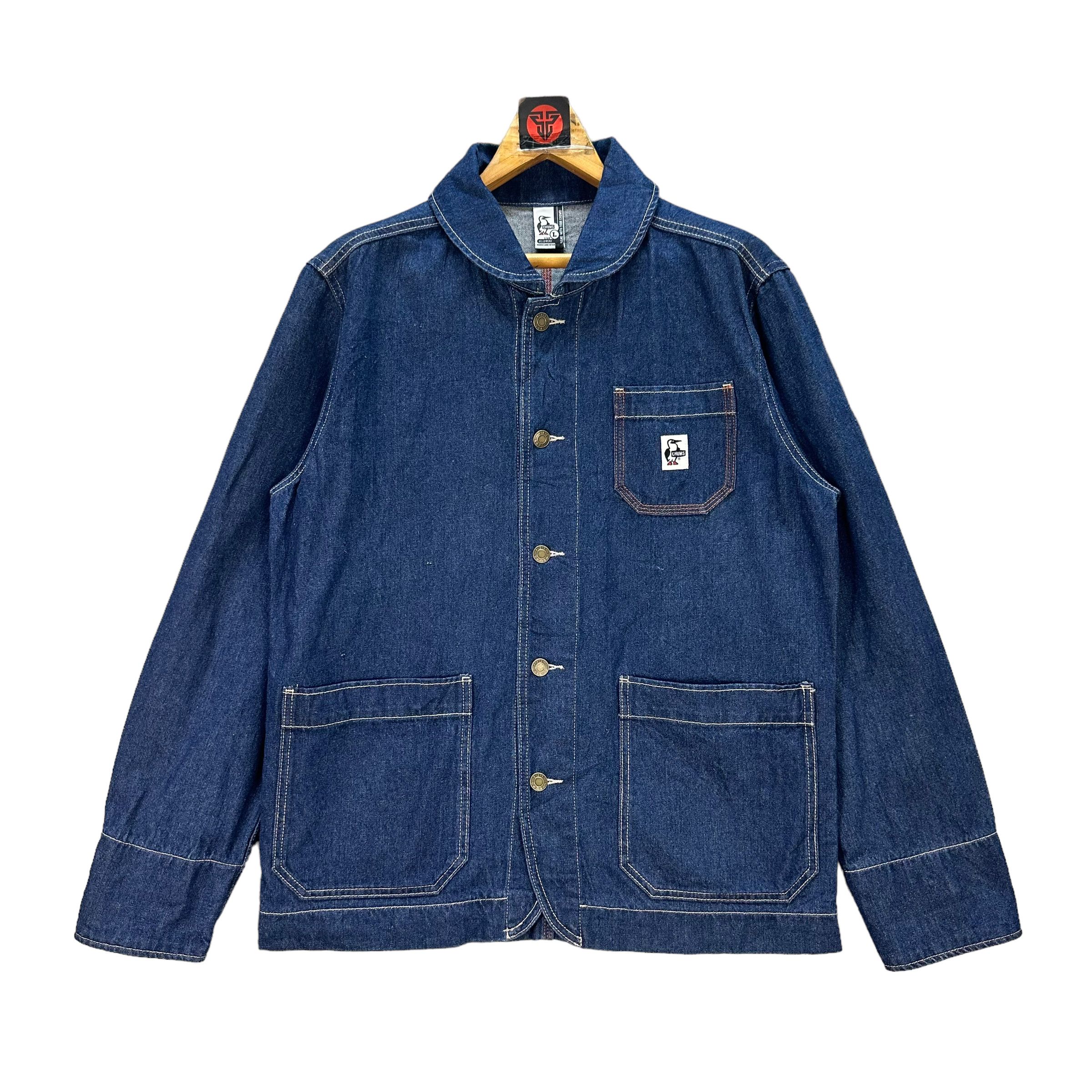 image of Chums Denim Work Chore Jacket 7693-165 in Blue Denim, Men's (Size Large)