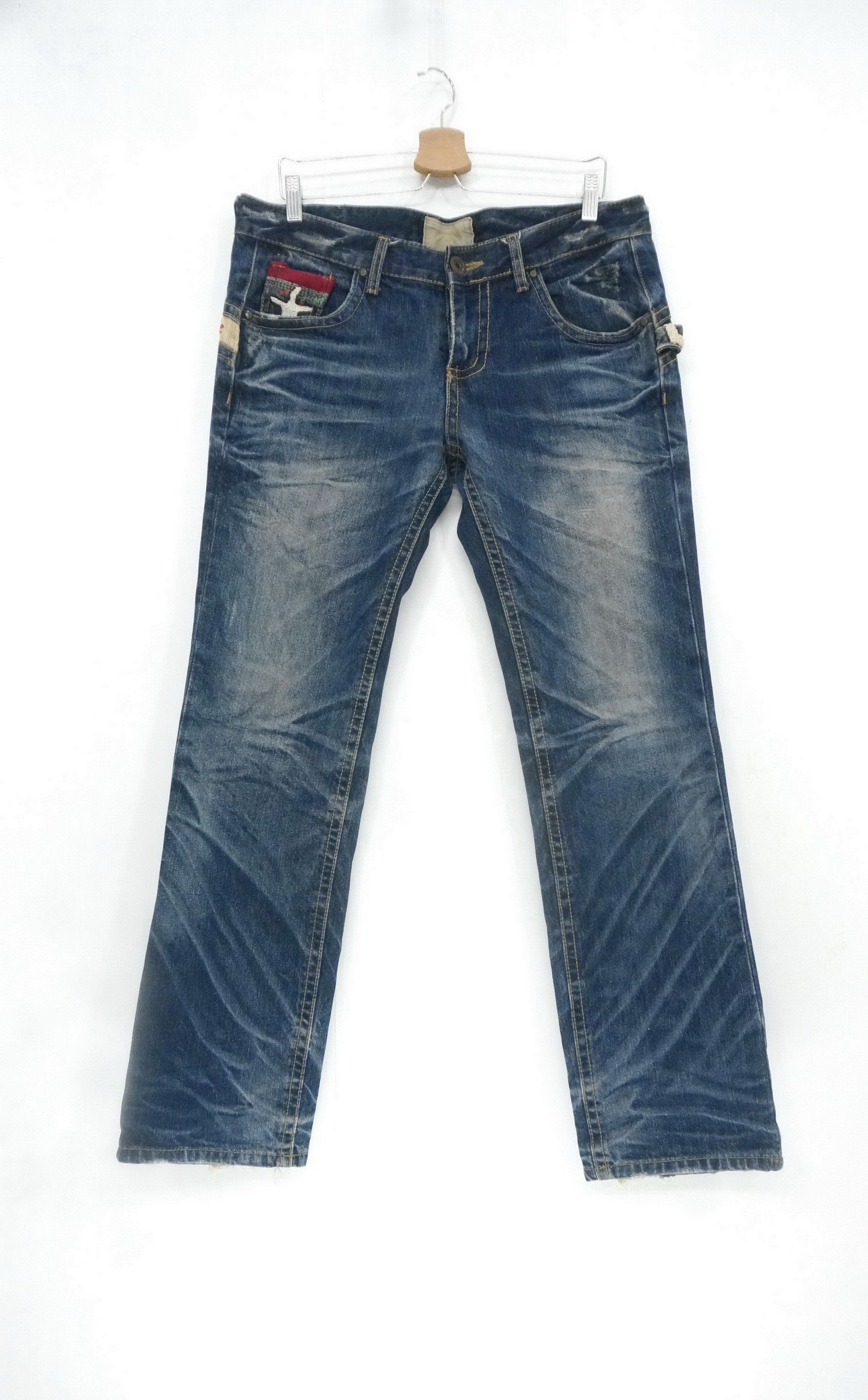Japanese Brand Vintage 🔥 Yoshitomo Nara x Lolita Distressed Jeans Size US 34 / EU 50 - 2 Thumbnail