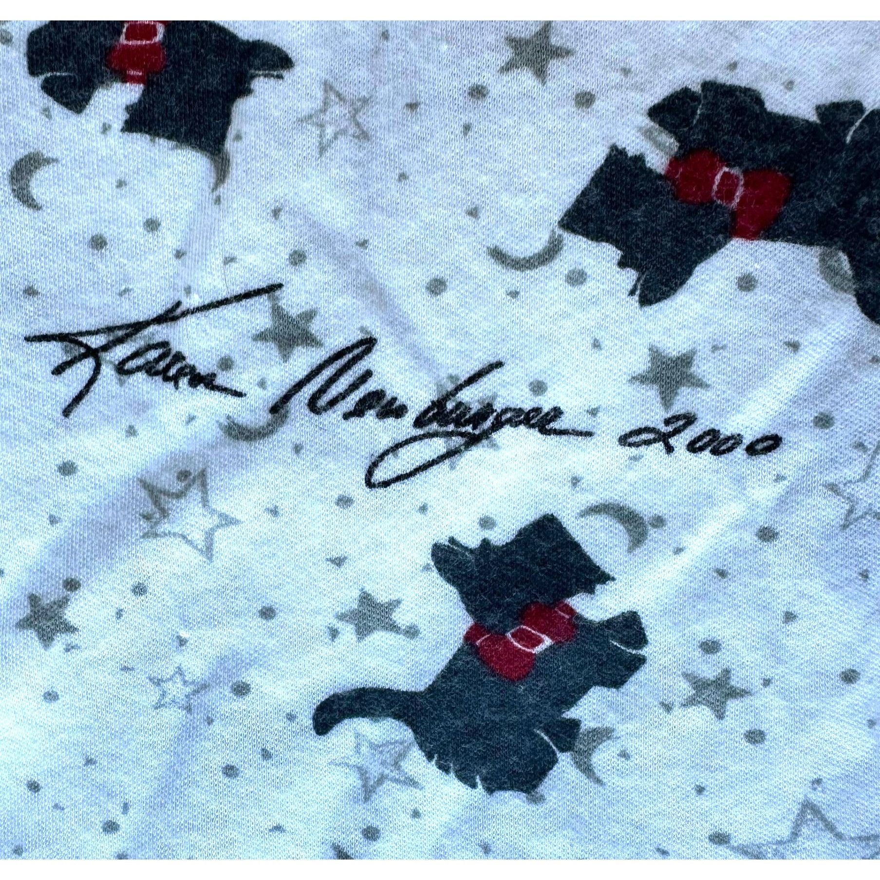 Designer × Vintage Vintage Karen Neuburger 2000 Scottie Dog Fabric White Flanne Size ONE SIZE - 1 Thumbnail