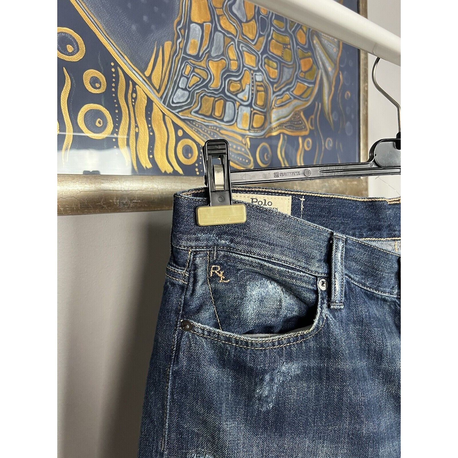 Polo Ralph Lauren Polo Ralph Lauren Dungarees Patchwork Blue Distressed Denim Size US 29 - 5 Thumbnail