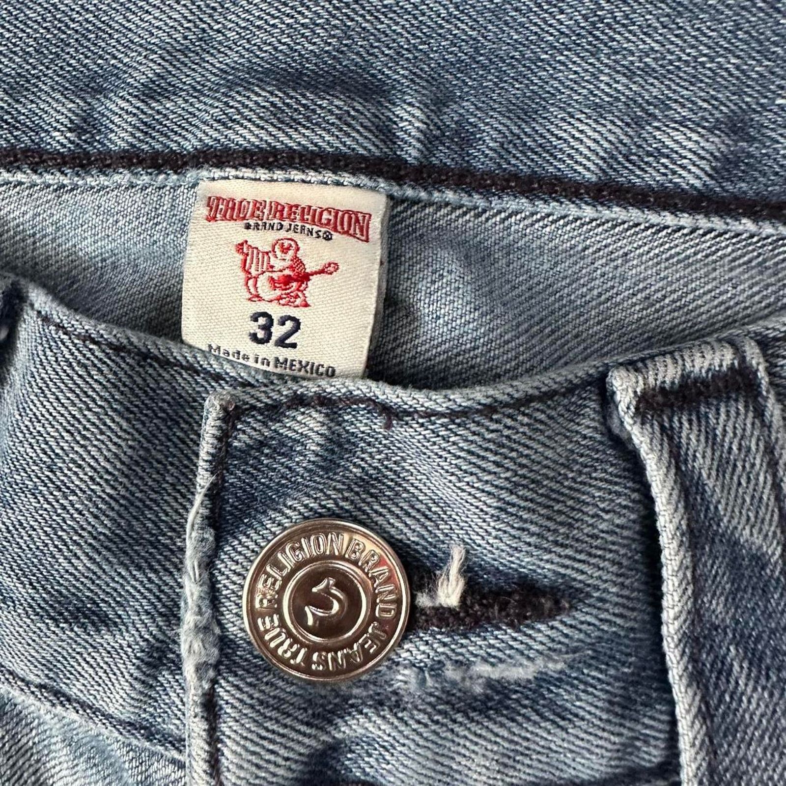 True Religion True Religion Flap Pocket Jeans Relaxed Light Wash Faded 32" Size US 32 / EU 48 - 3 Thumbnail